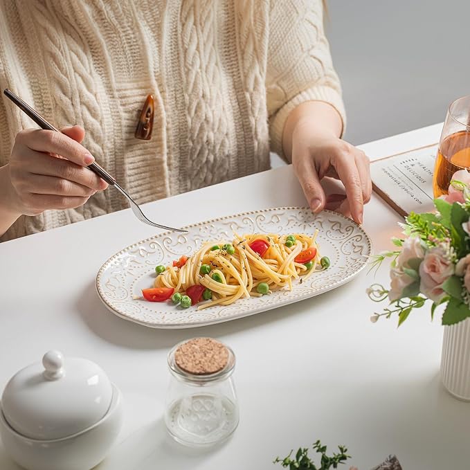 Serving Platters Set, Embossed Serving Trays