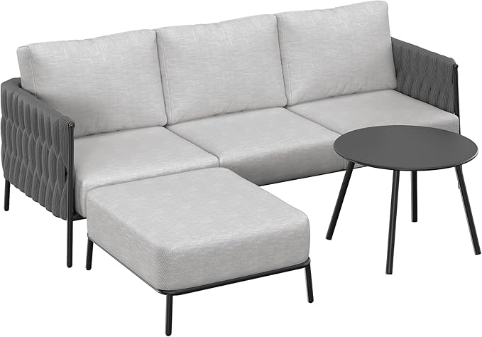 EAST OAK Life Chatter Patio Furniture Set, Outdoor Furniture Sectional Sofa Set