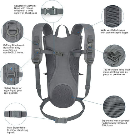 Unigear Tactical Hydration Packs Backpack 1050D with 3L Water Bladder, Thermal Insulation Pack Keeps Liquid Cool up to 4 Hours for Hiking, Cycling, Hunting and Climbing