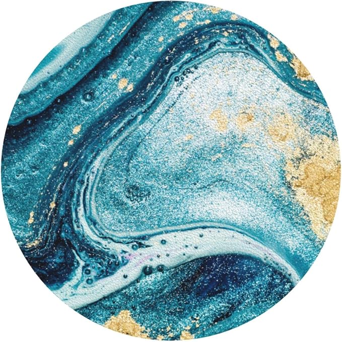 Ocean Gold Blue Marble Coasters Set of 6 Coasters
