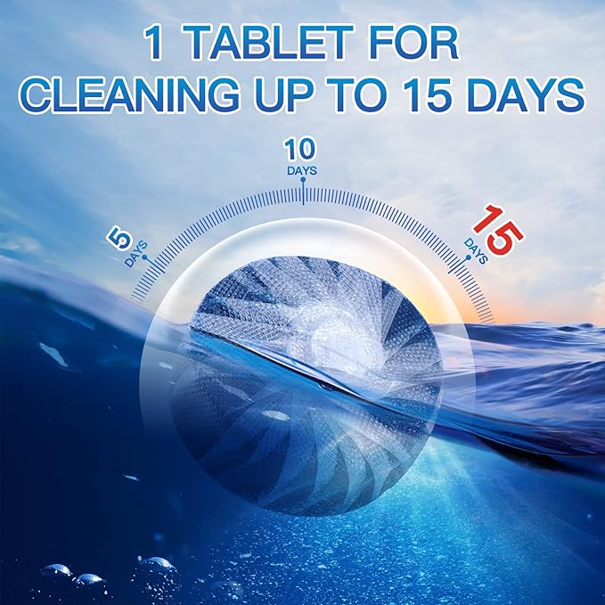 Vacplus Toilet Bowl Cleaners - 20 Pack Long-Lasting Toilet Cleaner Tablets, Prevent Stains & Deodorize, Blue