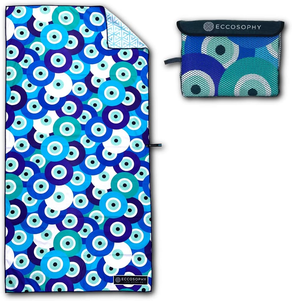 ECCOSOPHY Microfiber Beach Towel - Sand Free Towels are Quick Dry, Light Weight, Super Absorbent - Perfect Pool, Travel, Cruise, Camping Essentials - Oversized Extra Large for Adults 71x35 in