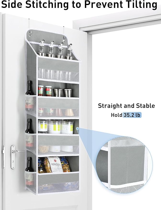 Yecaye 1 Pack Over the Door Organizer, 35.2lbs Load Toy Stuffed Animal Storage, Swing-proof Hanging Bathroom Organizers and Storage for Nursery Newborn Baby Essential Stuff Dorm Room Essentials