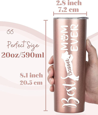 Onebttl Basset Hound Gifts, Gifts for Basset Mom on National Hug Your Hound Day, Birthday and Christmas, 20 oz Insulated Stainless Steel Tumbler - Best Basset Mom Ever
