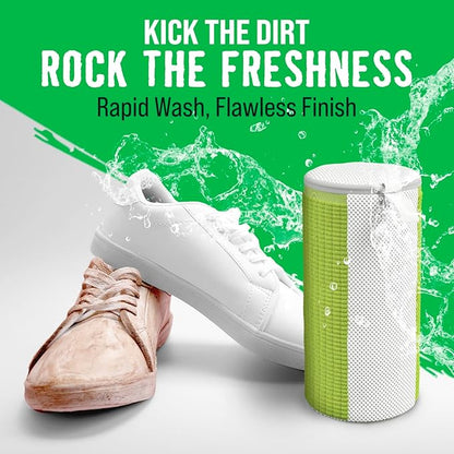 Rockin'Green Shoe Washing Machine Bag - 360° Deep Clean Shoe Washing Bag - Shoe Bag for Washing Machine with Cleaning Fibers - Reusable Sneaker Washing Machine Bag with Zipper (2 Pieces)