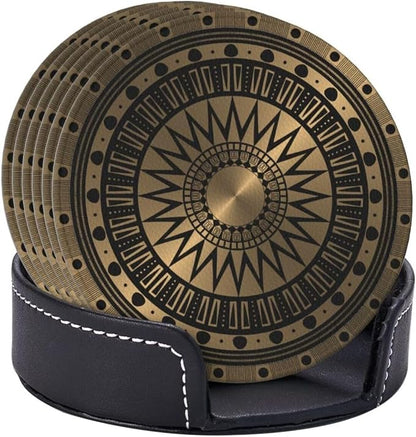 Drink Coasters with Holder Stand Set of 6