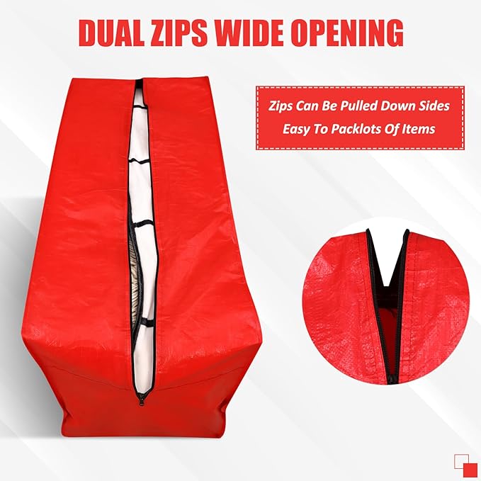 4 Pcs 66 Gallon Large Moving Bags with Zipper and Handles Foldable Storage Duffle Bags Heavy Duty Extra Large Totes for College Dorm Travel Clothes Blankets Bedding Moving (Red)