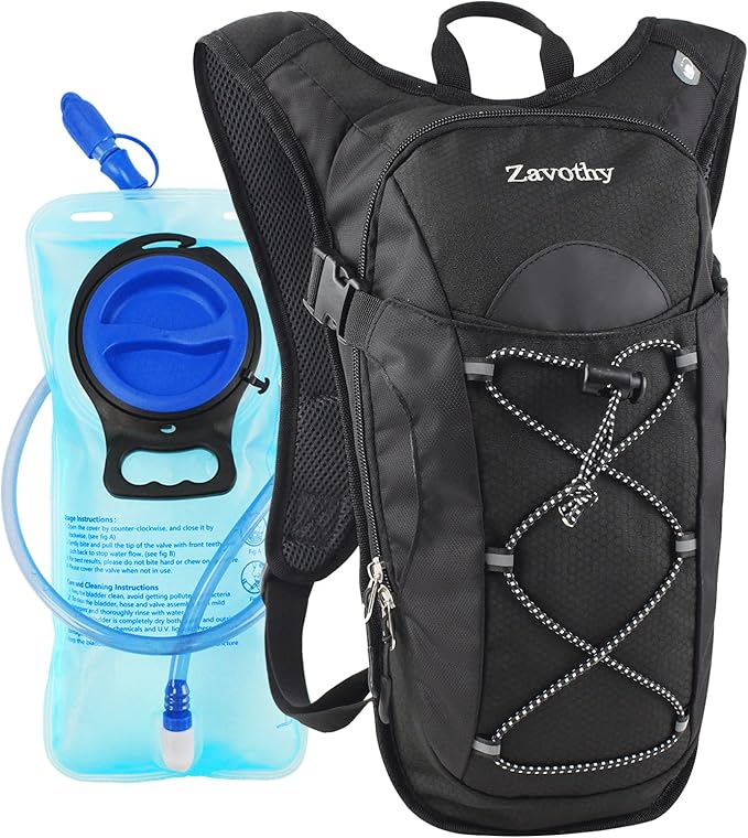 Zavothy Hydration Backpack with 2L Hydration Bladder Water Backpack for Hiking Hydration Pack for Running Cycling Hiking