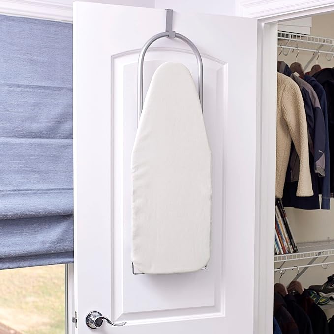 Household Essentials Tabletop Ironing Board, Compact Ironing Board with Iron Rest, Includes Door Hang, Perfect for Dorms and Small Spaces, 12 x 30", Silver