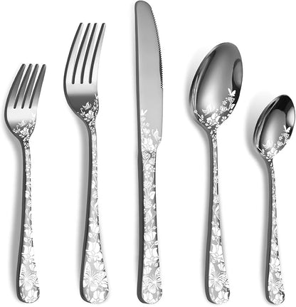 40 Piece Silverware Set, Stainless Steel Flatware Cutlery Set Service