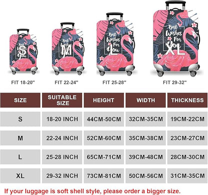 WUJIAONIAO Travel Luggage Cover Baggage Suitcase Cover Protector Skins 18-32 Inch (Vintage Flamingo, XL (for 29-32 inch luggage))