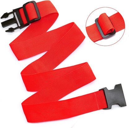 2Pack Luggage Straps for Suitcases, Travel Connector for Carry On Bag, Add Bag to Connect Two Suitcases, Adjustable Belt Attachment Accessories for Connect Your 3 Luggages, Red