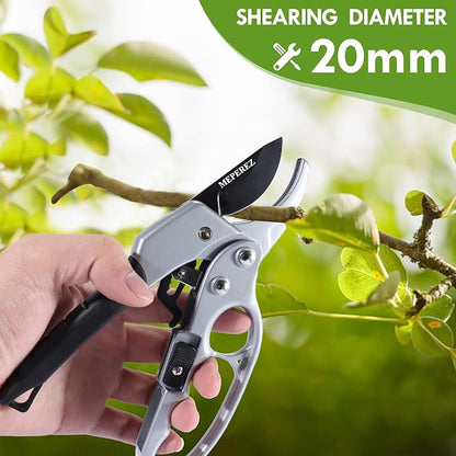 Ultra Sharp Germany Steel Pruning Shears - Cuts 3X Easier, Weak Hand Arthritis Snips, Rust-Resistant, Effortlessly 1-Inch Cut Capacity Garden Scissors, Ergonomic Handle (Black)