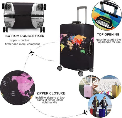 MosaiRudo Thicker Luggage Cover Elastic Suitcase Cover Protector Fits 18-32 Inch Suitcase Travel Accessories (TKM0098, XL)