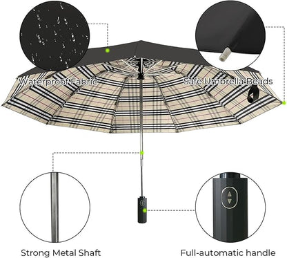LLanxiry Compact Travel Umbrella, Mini Windproof Umbrellas for Rain & Sun, Small Lightweight Outdoor UV Umbrella, Portable Folding Umbrellas for Travel