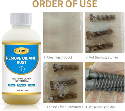 Industrial Strength Rust Remover, Penetrating Rust Removal for Steel, Stainless Steel, Wrought Iron, Cast Iron, Sheet Metal, Car, Automotive (1, 250ml)