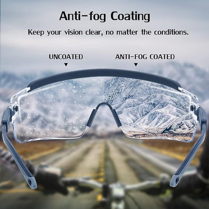 UKNOW Safety Goggles Over Glasses, Safety Glasses Anti Fog Wraparound Eye Protection, Protective Eyewear ANSI Z87.1