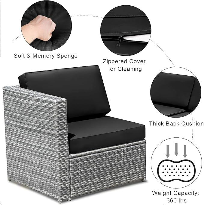 Tangkula 8 Pieces Wicker Patio Furniture Set