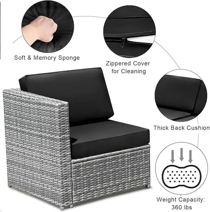 Tangkula 8 Pieces Wicker Patio Furniture Set