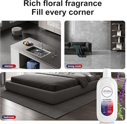 Floor Cleaning Solution 500ml Lavender Fragrance Cleaning Solution Refill Compatible With TINECO iFLOOR, iFLOOR 3, S3, S5, S5 COMBO, S5 Pro 2, One S6, S7 PRO, S7 COMBO Wet Dry Vacuum (2 bottle)