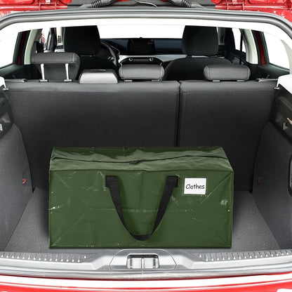 4 Pcs 24 Gallon Large Moving Bags with Zipper and Handles Foldable Storage Duffle Bags Heavy Duty Extra Large Totes for College Dorm Travel Clothes Blankets Bedding Moving (Green)