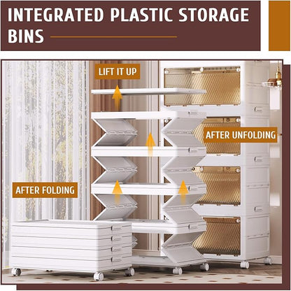 QudraKast 3-Tier Stackable Plastic Storage Bins - 67QT Stackable Storage Bins - Closet Organization Suitable for Bedroom, Organization and Boxes for Study, Toy Room, Office