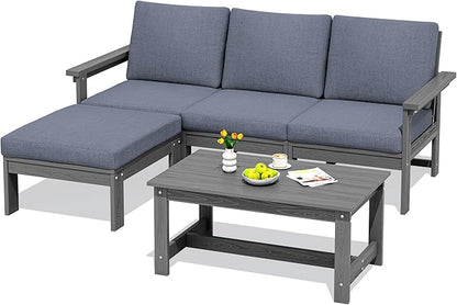 SERWALL Outdoor Sectional Sofa Set, 5-piece Outdoor Modula Couch Set