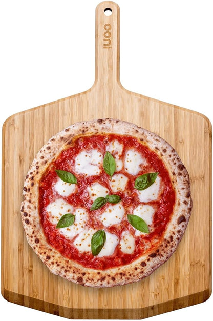 Ooni 14” Bamboo Pizza Peel – 14 Inch Wooden Pizza Spatula Paddle, Pizza Cutting Board, Pizza Oven Accessories, Pizza Tools, Pizza Peel Wood, Pizza Board