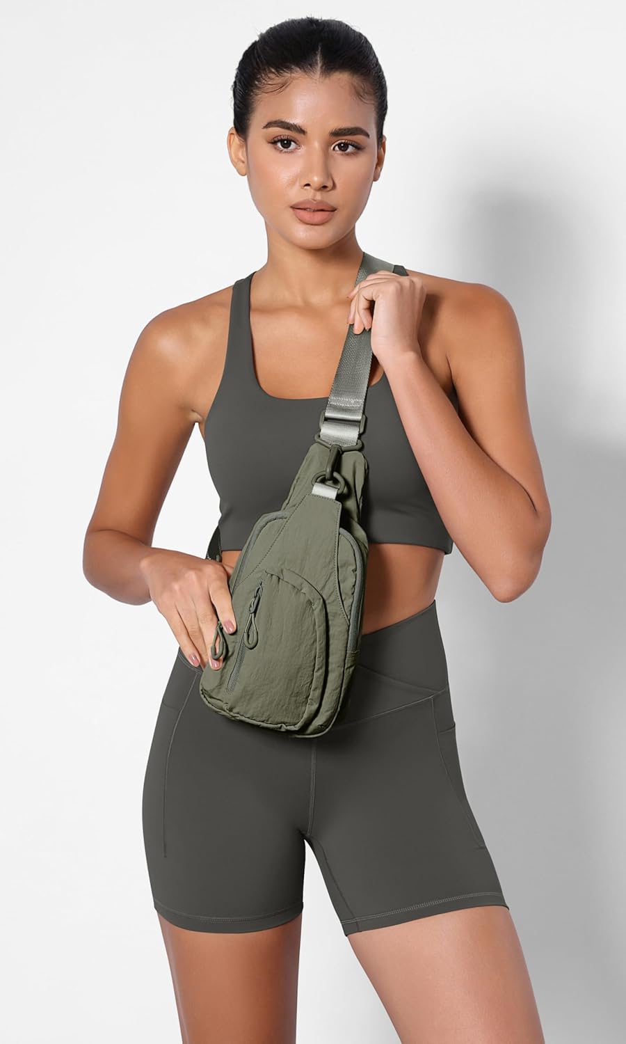 ODODOS Daily Sling Bag with Adjustable Straps Crossbody Chest Bag Lightweight Small Backpack for Casual Traveling Hiking