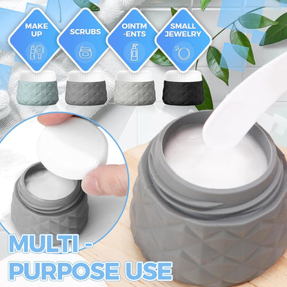 16Pack Travel Bottles for Toiletries, TSA Approved Travel Size Toiletries Containers Set, Silicone Leak Proof Refillable Bottles Elastic Sleeves Creams Jars Accessories Kit W/Clear Bag (Gray)