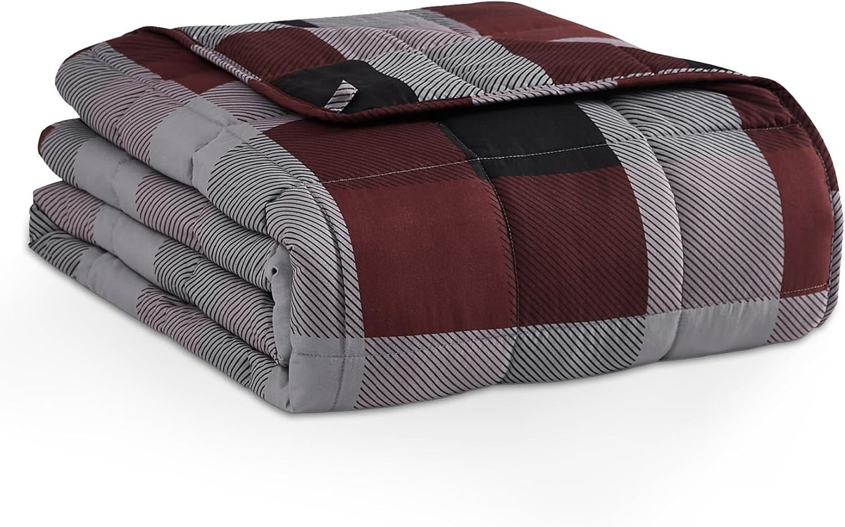 L'AGRATY Weighted Blanket - 60"x80" 25lbs Cooling Breathable Heavy Blanket Microfiber Material with Glass Beads Big Blanket for Adult All-season Summer Fall Winter Soft Thick Comfort Blanket