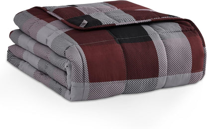 L'AGRATY Weighted Blanket - 60"x80" 25lbs Cooling Breathable Heavy Blanket Microfiber Material with Glass Beads Big Blanket for Adult All-season Summer Fall Winter Soft Thick Comfort Blanket
