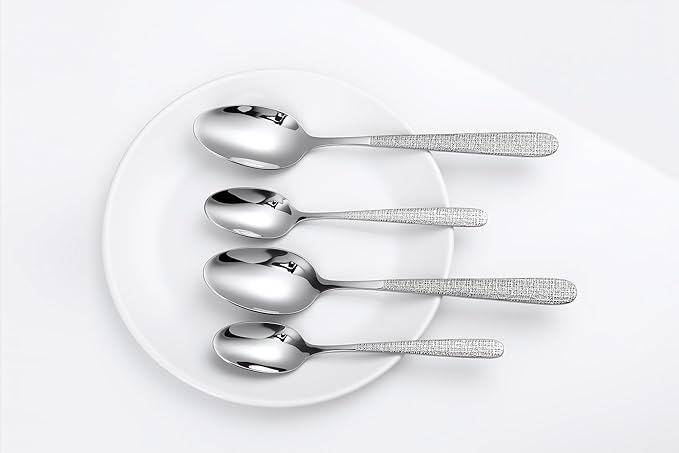 Drill Pattern Tableware Set, 24 Pcs Silverware Set For 4, Food-Grade Stainless Steel Flatware Set, Mirror Polished Cutlery Utensil Set, Include Steak Knife Fork And Spoo, Dishwasher Safe