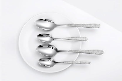Drill Pattern Tableware Set, 24 Pcs Silverware Set For 4, Food-Grade Stainless Steel Flatware Set, Mirror Polished Cutlery Utensil Set, Include Steak Knife Fork And Spoo, Dishwasher Safe
