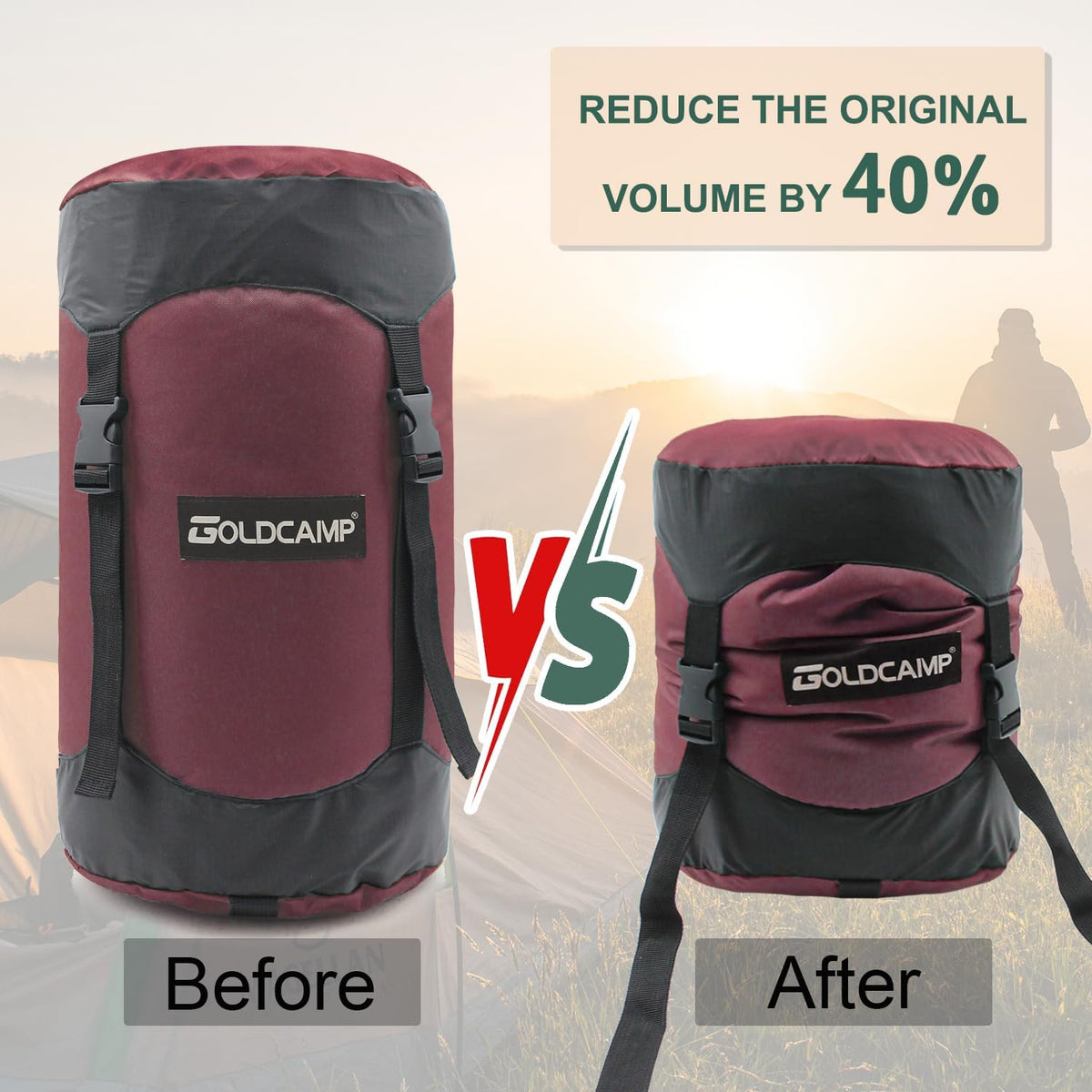 Outdoor Storage Stuff Sacks, Camping Gear Organizer (RED, XL)