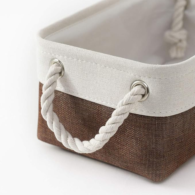 Small Storage Baskets for Shelves,Fabric Storage Baskets for Closet,Rectangular Collapsible Baskets for organizing Clothes,Books,Gifts