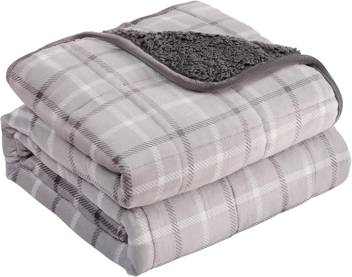L'AGRATY Weighted Blanket - 48"x72" 15lbs Soft Breathable Heavy Blanket Flannel Material with Glass Beads for Adult All-Season Summer Fall Winter Soft Thick Comfort