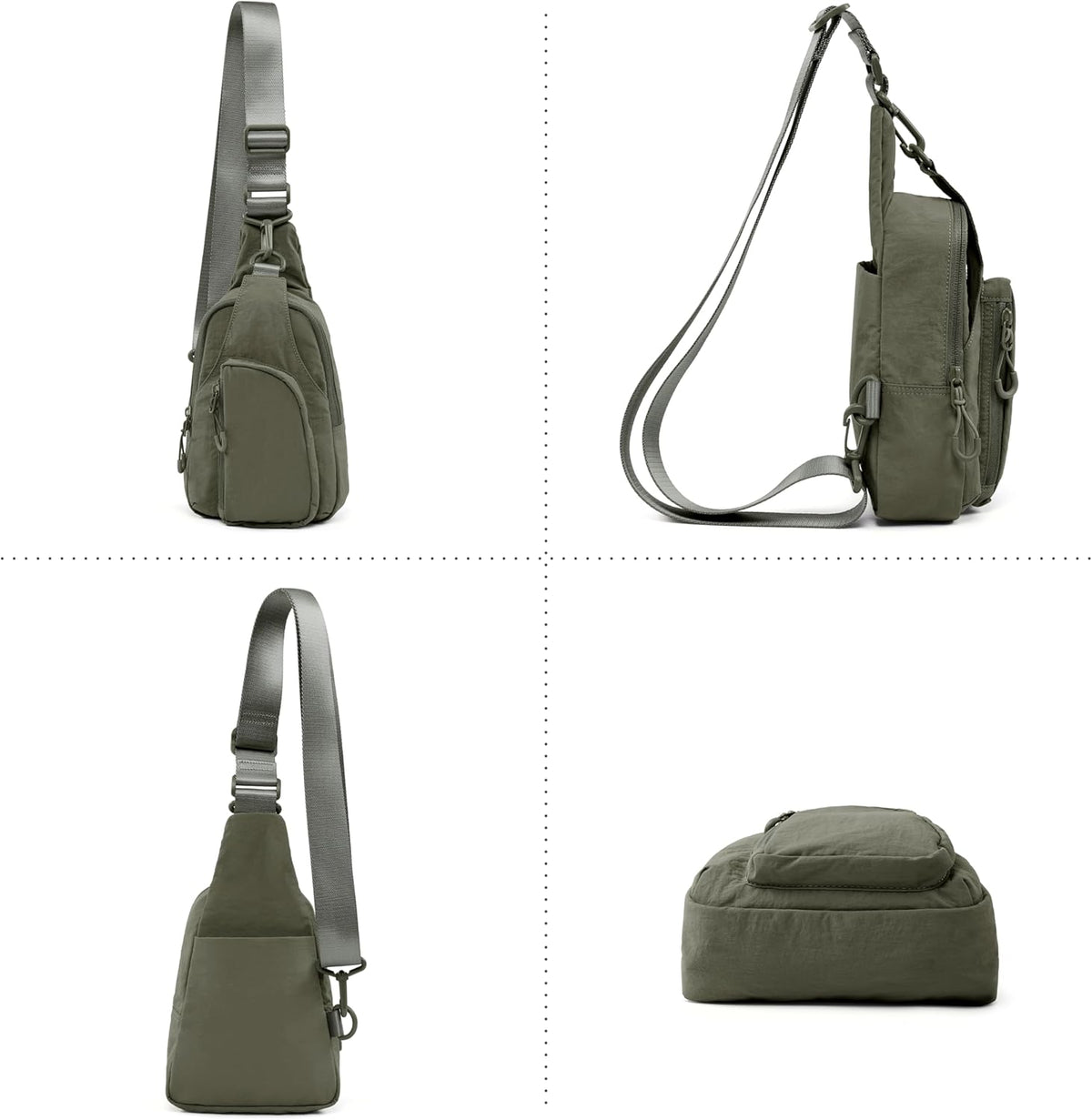 ODODOS Daily Sling Bag with Adjustable Straps Crossbody Chest Bag Lightweight Small Backpack for Casual Traveling Hiking