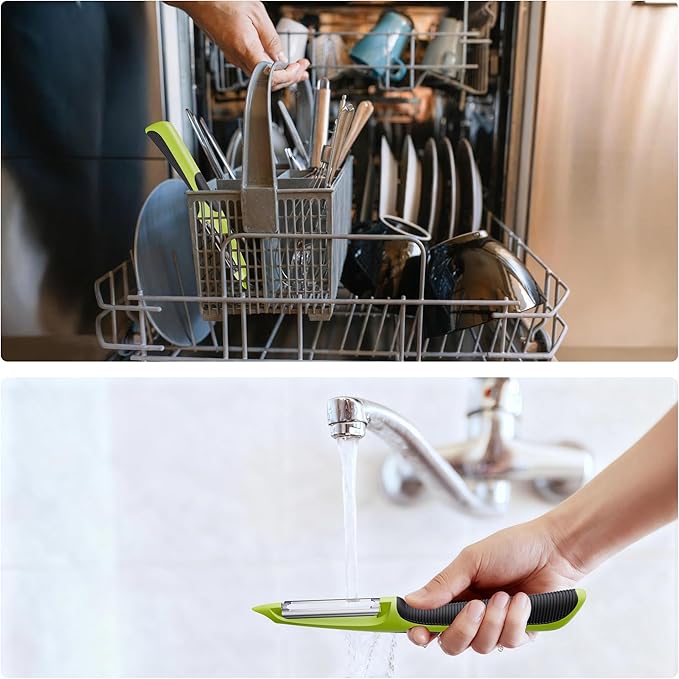Vegetable Peeler, Swivel Peelers for Kitchen with Non-Slip Grip Handle,Green