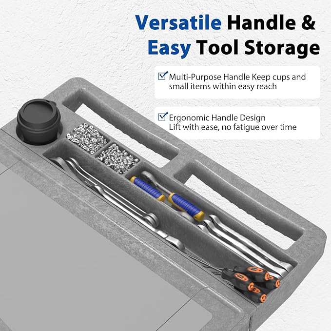 Large Garage Flat Top Utility Cart, Heavy Duty 2 Shelf Tool Cart Service Cart Rolling Push Carts with Ergonomic Handle 5" Swivel Casters.