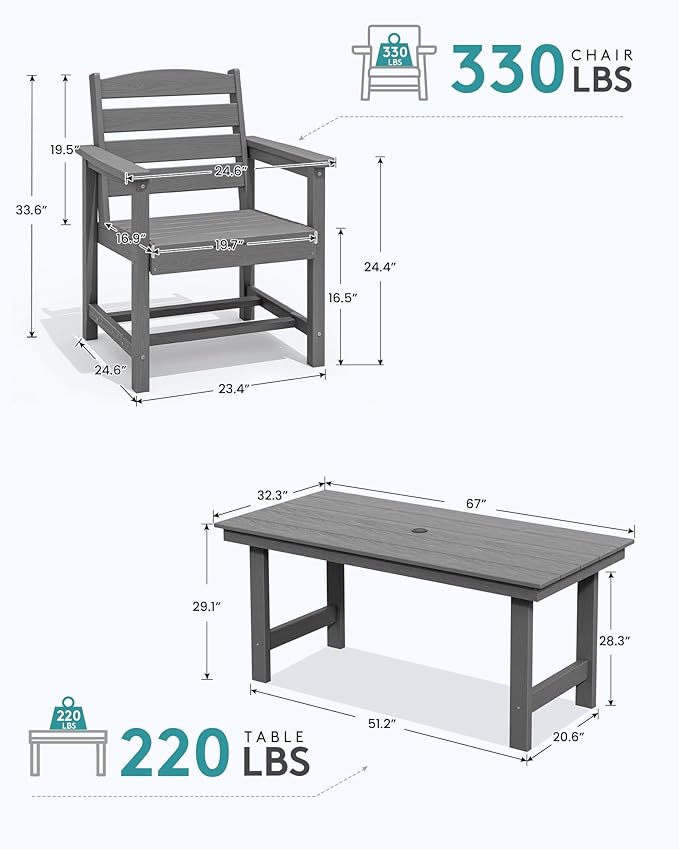 SERWALL 8-Piece Patio Dining Sets