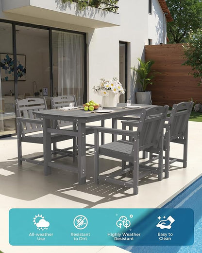Ciokea HDPE Outdoor Patio Dining Chairs Set of 2, All-Weather Porch Chair