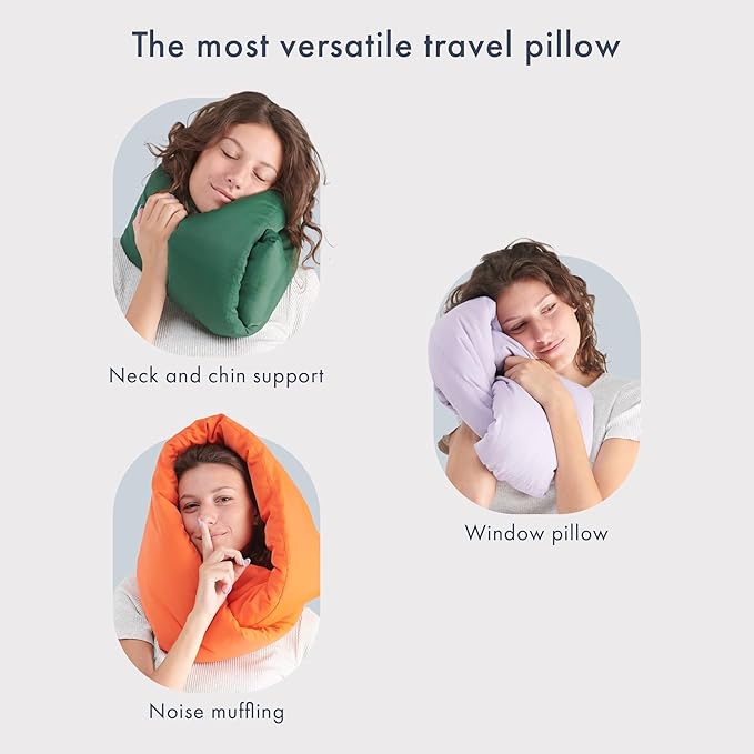 Huzi Infinity Pillow - Travel Neck Pillow - Versatile Soft 360 Support Scarf - Machine Washable - Home Travel Flight Road Trips Airplane Sleeping (Airy Blue)