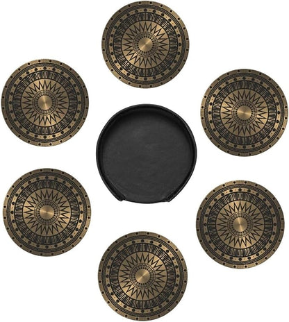 Drink Coasters with Holder Stand Set of 6