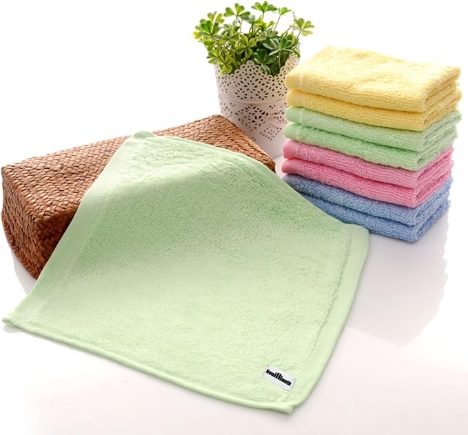 Bamboo Microfiber Cleaning Cloth-8Pcs Kitchen Wash Cloths,Wood Fiber Window Glass Rags,Micro Fiber Cloth for Cleaning Suitable for Dishes,Car Towel Rag Made From Baby Washcloths Material (green)