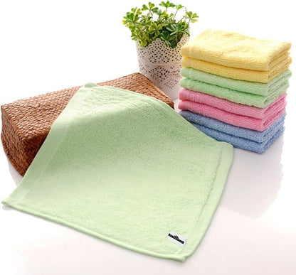 Bamboo Microfiber Cleaning Cloth-8Pcs Kitchen Wash Cloths,Wood Fiber Window Glass Rags,Micro Fiber Cloth for Cleaning Suitable for Dishes,Car Towel Rag Made From Baby Washcloths Material (green)