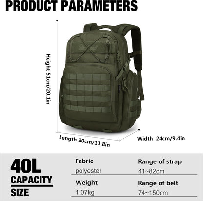 Mardingtop 40L Tactical Backpack for Men,Molle Military Backpack for Hiking,Travel,Camping, Hunting
