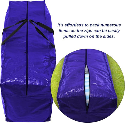4 Pcs 66 Gallon Large Moving Bags with Zipper and Handles Foldable Storage Duffle Bags Heavy Duty Extra Large Totes for College Dorm Travel Clothes Blankets Bedding Moving (Navy Blue)