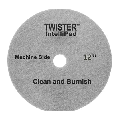Diversey DD1229104 TASKI Twister Intellipad Diamond Coated Floor Machine Cleaning Pad, Made in USA, Burnish to High Super Gloss Finish, Grey/Brown, 12-inch (Pack of 2)