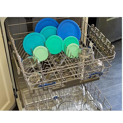Lids for Pyrex and Anchor Round Glass Containers (4-Cups, Green-4PK)